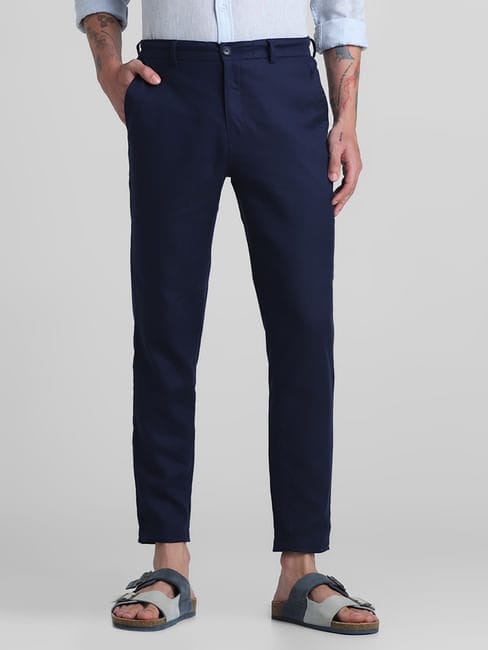 SKYREX MENS NAVY BLUE STRACHABLE COTTEN PANT